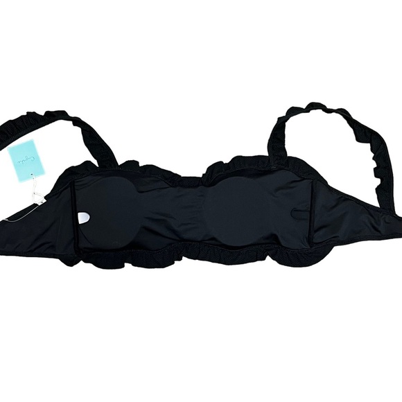 NWT CUPSHE Women's Bikini Top Size XXL Black Ruffle Swimsuit Top - Picture 6 of 13